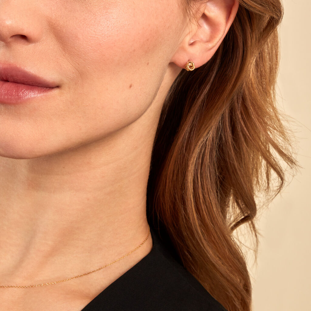 Boucles D'oreilles Puces Nils Or Jaune - Clous d'oreilles Femme | Histoire d’Or