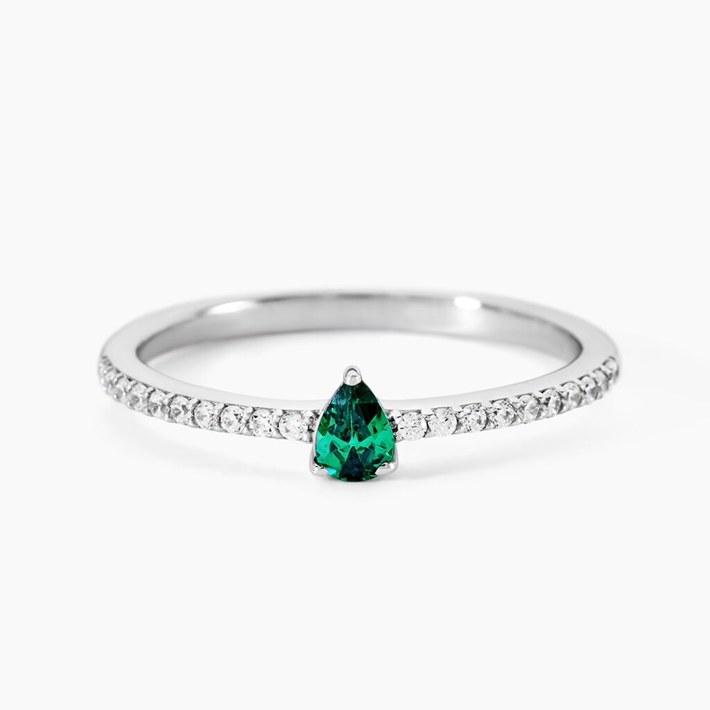 Bague Clova Argent Blanc Oxyde De Zirconium - Bagues solitaires Femme | Histoire d&rsquo;Or