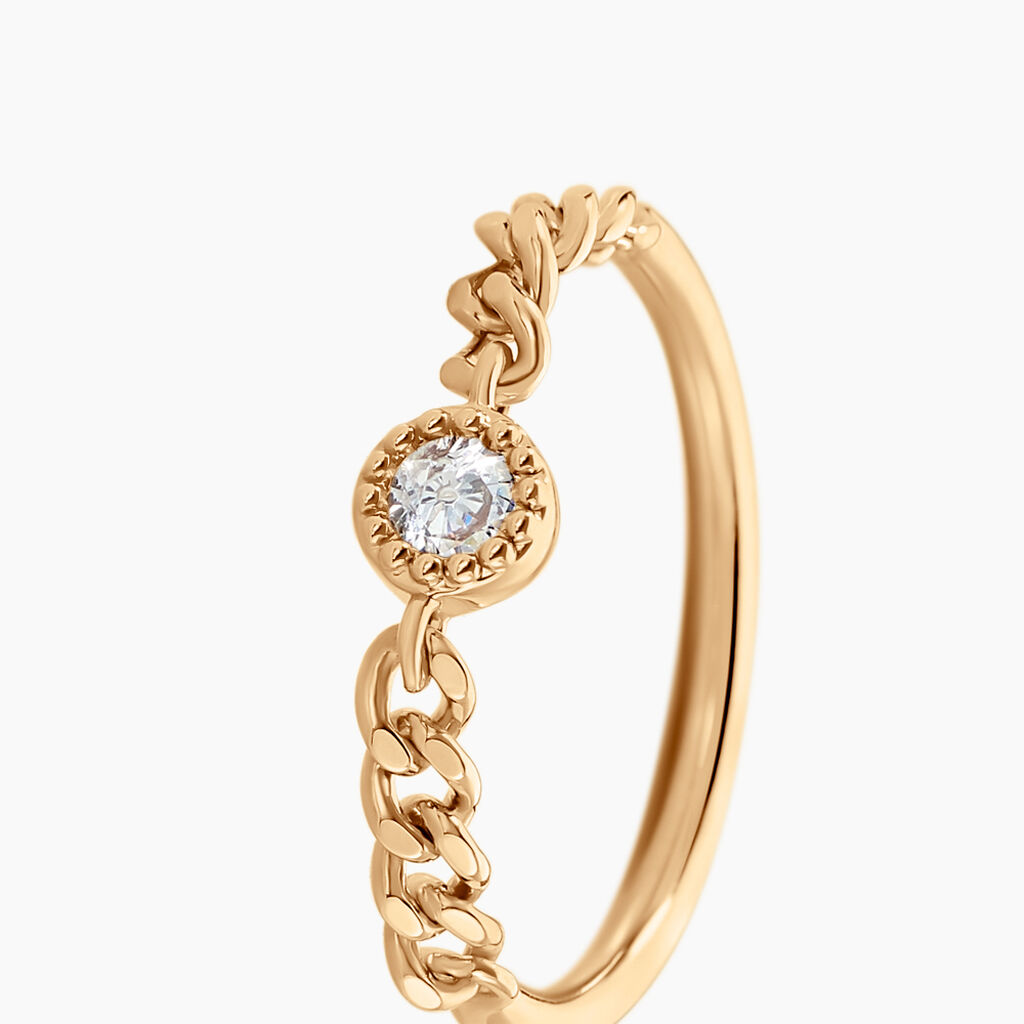 Bague Serenity Plaque Or Jaune Oxyde De Zirconium - Bagues solitaires Femme | Histoire d&rsquo;Or