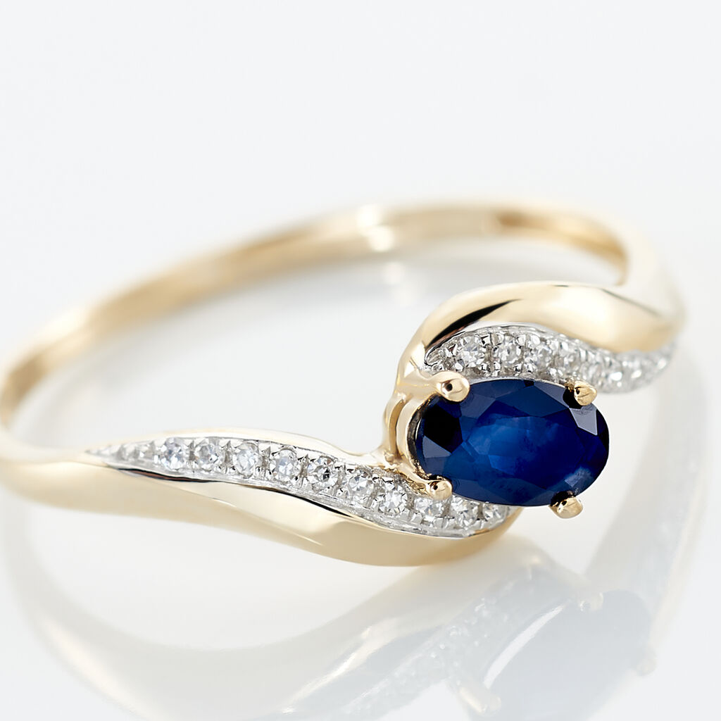 Bague Celestine Or Jaune Saphir Et Diamant - Bagues solitaires Femme | Histoire d’Or