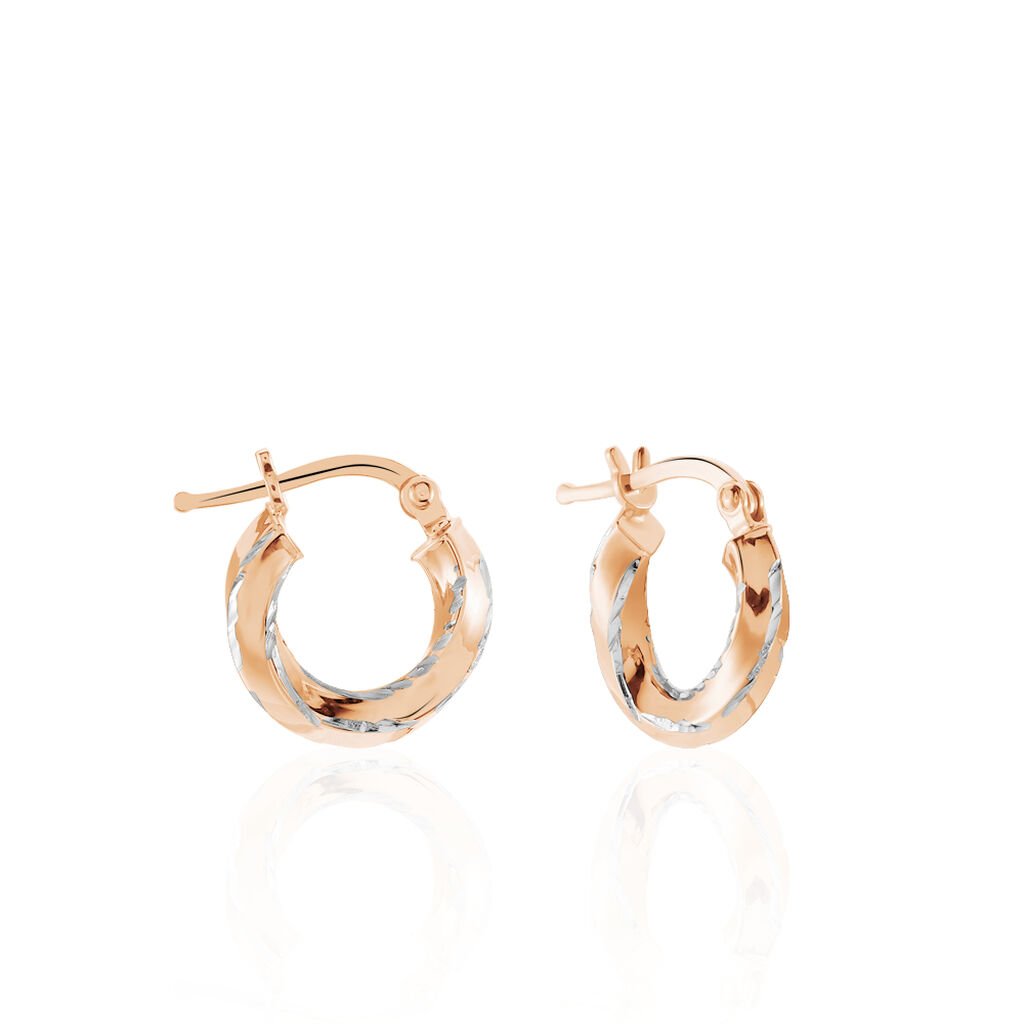 Creoles Argent Rose Diane - Boucles d'oreilles créoles Femme | Histoire d’Or