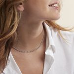 Collier Ashlee Argent Blanc - Ras de cou Femme | Histoire d&rsquo;Or