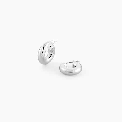 Créoles Piana Argent Blanc - Boucles d'oreilles créoles Femme | Histoire d’Or