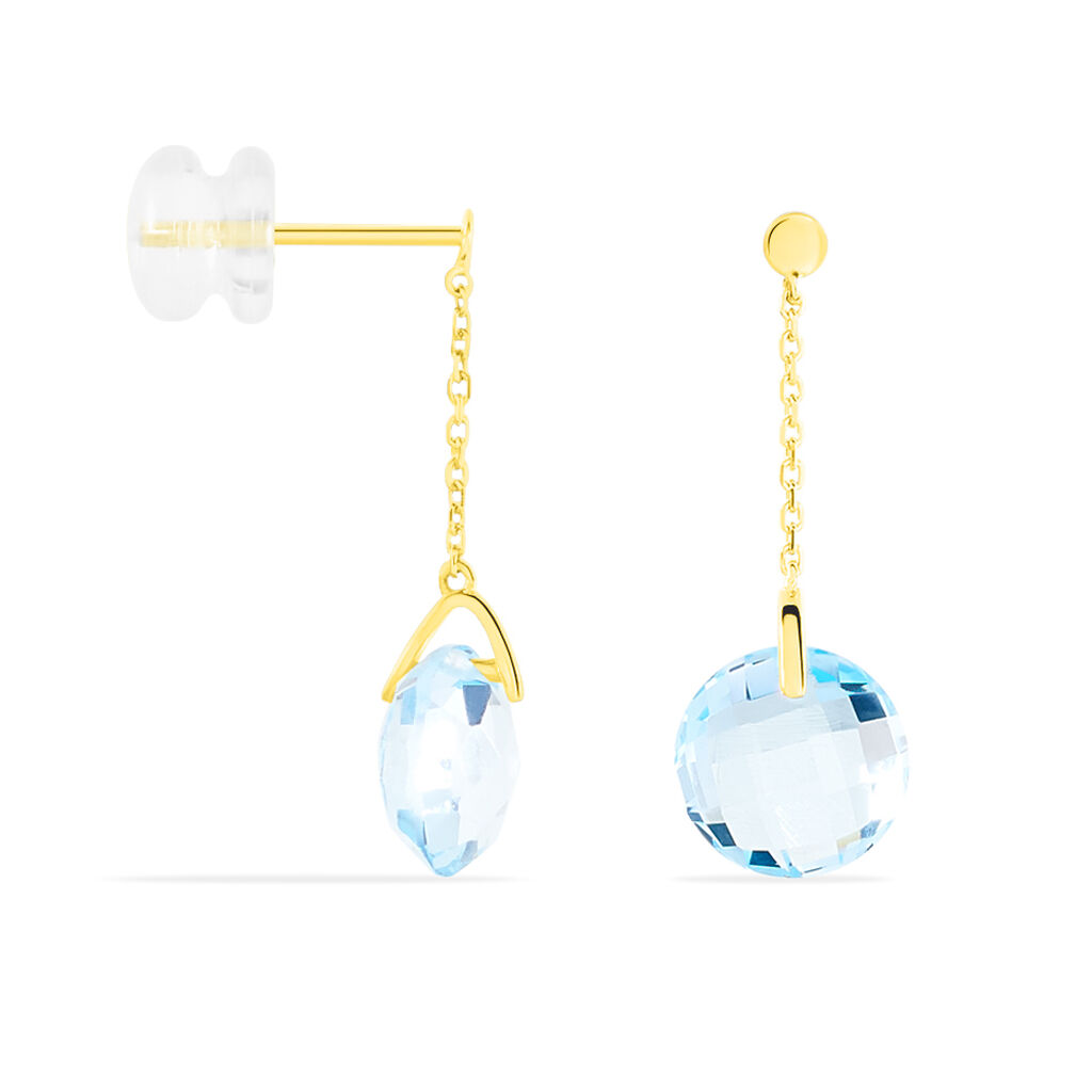 Boucles D'oreilles Pendantes Ludmille Or Jaune Topaze - Boucles d'oreilles pendantes Femme | Histoire d’Or