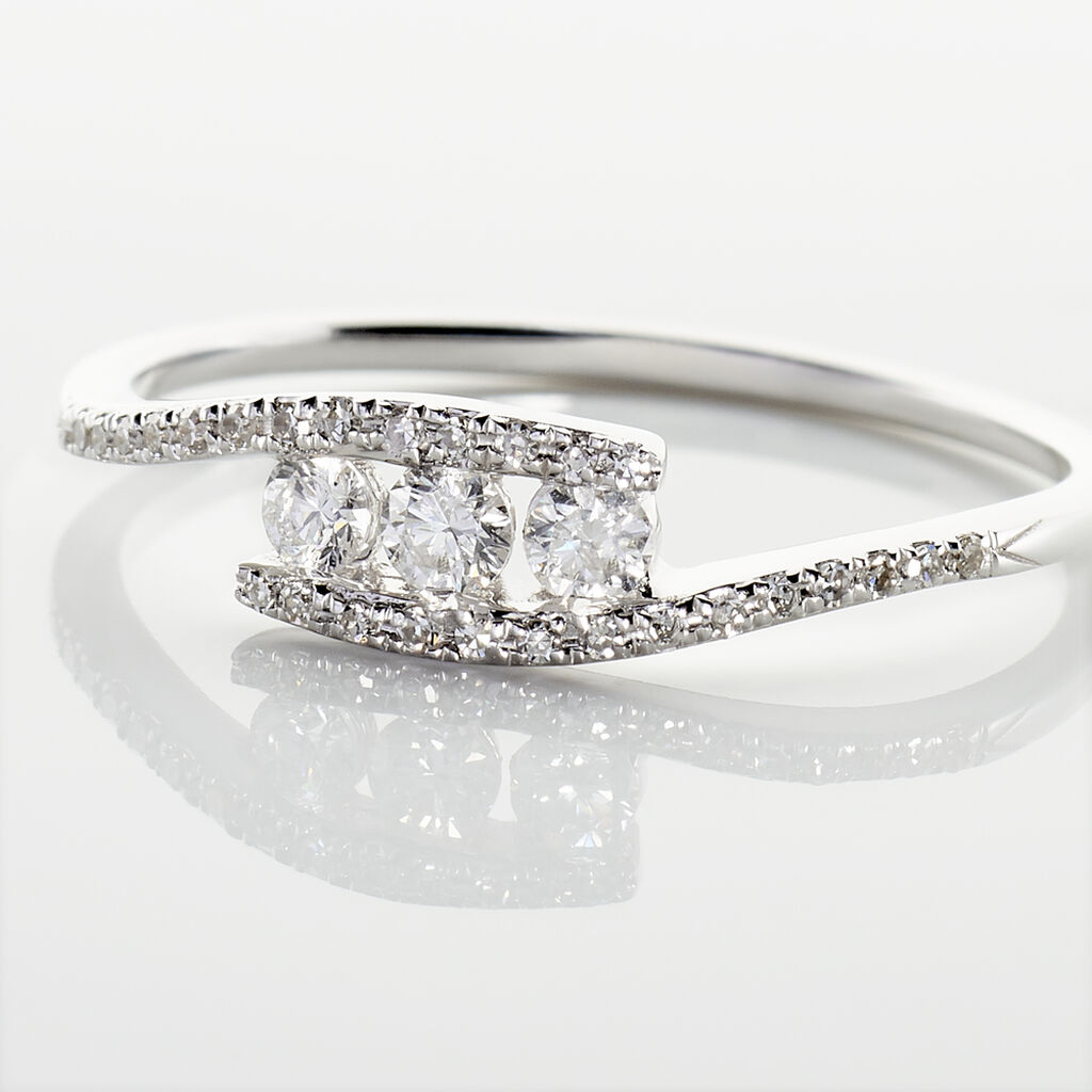 Bague Eternite Or Blanc Diamant - Bagues avec pierre Femme | Histoire d’Or
