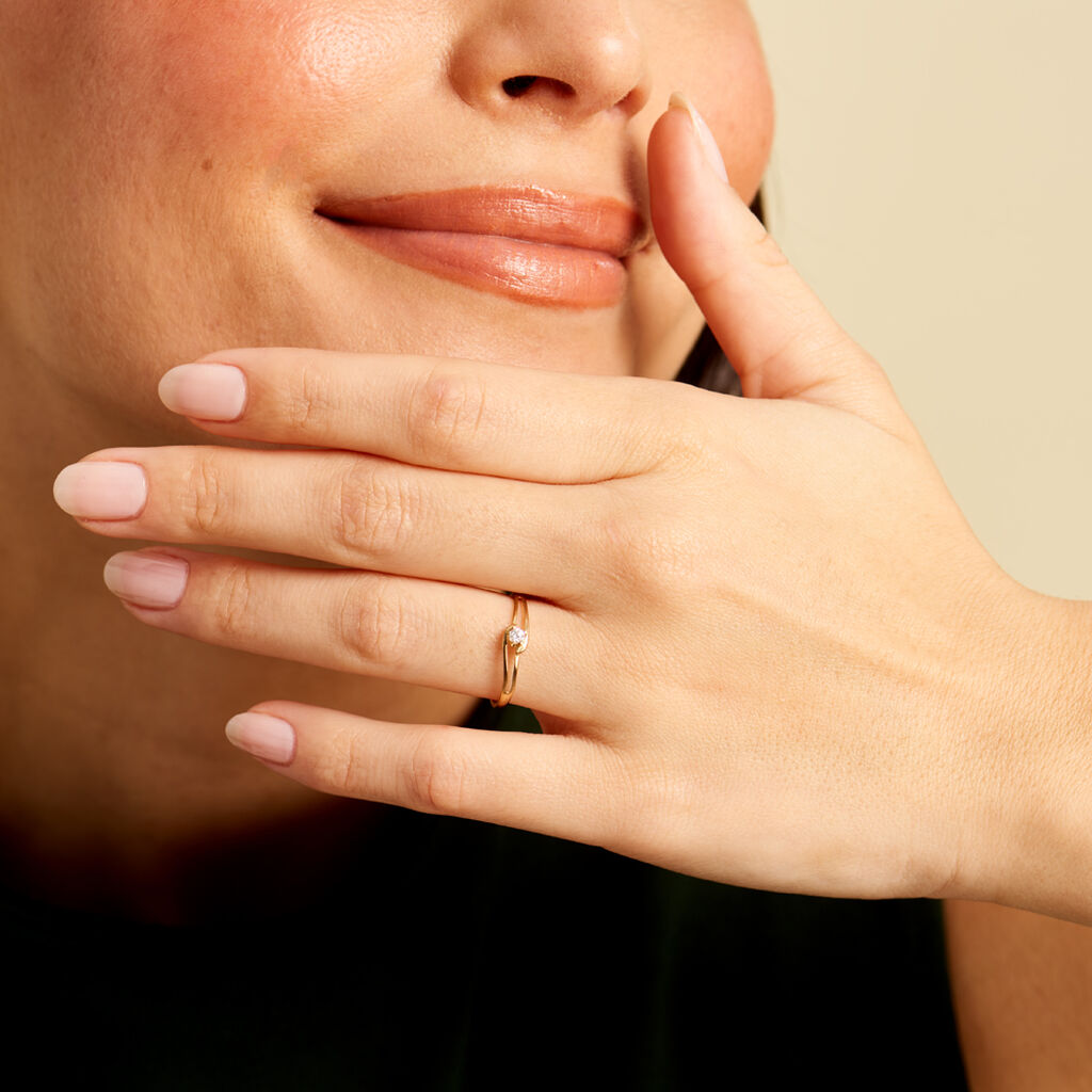 Bague Veroucha Or Jaune Oxyde De Zirconium - Bagues solitaires Femme | Histoire d’Or