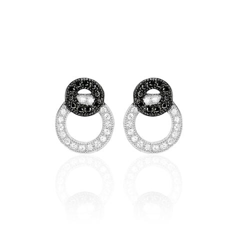 Boucles D'oreilles Puces Diana Argent Blanc Oxyde De Zirconium - Boucles d'oreilles fantaisie Femme | Histoire d’Or