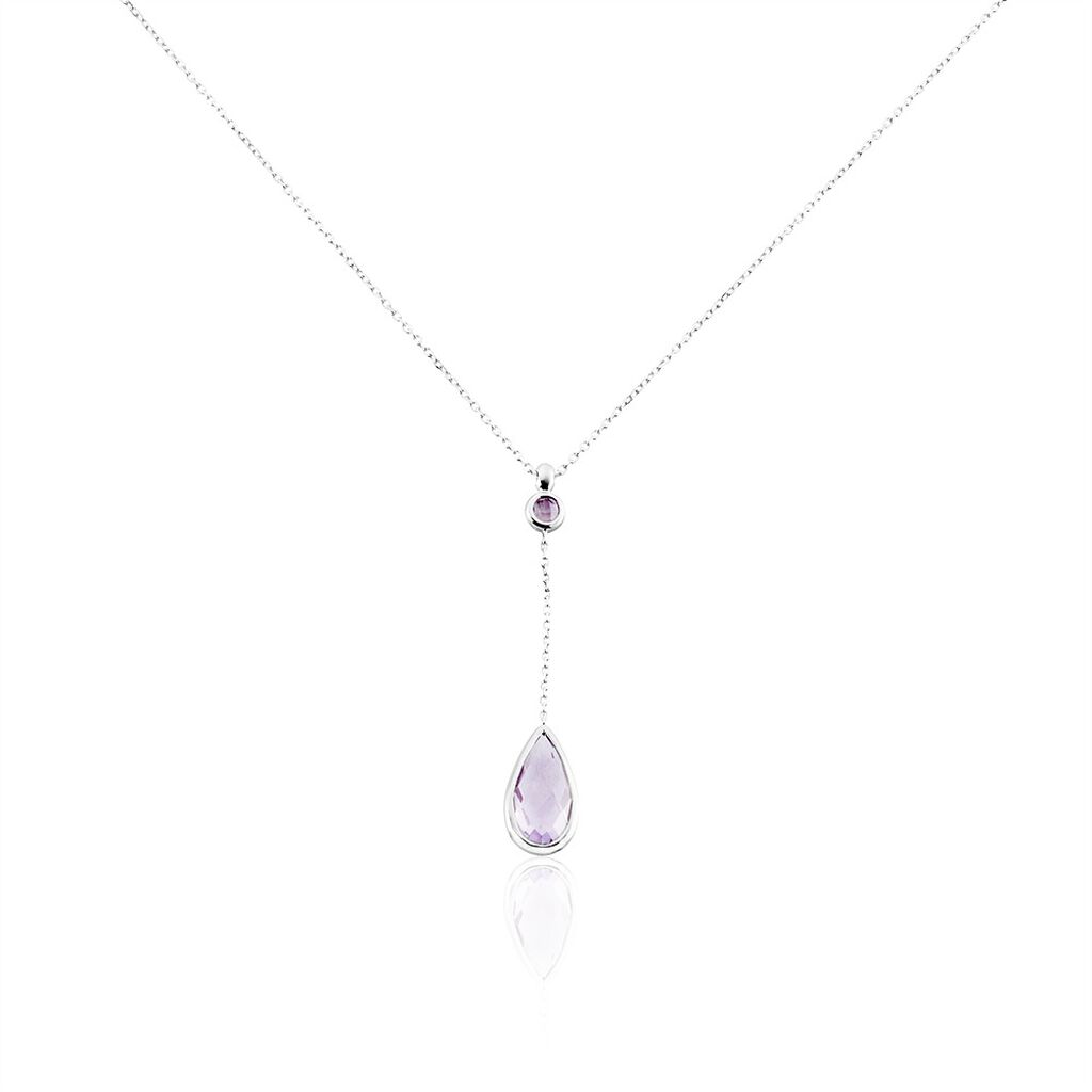 Collier Dennis Or Blanc Amethyste - Colliers Femme | Histoire d’Or
