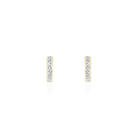 Boucles D'oreilles Puces Youssa Barrettes Or Jaune Strass - Clous d'oreilles Femme | Histoire d’Or