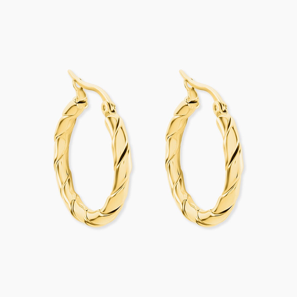Cr&eacute;oles Gord Acier Jaune - Boucles d'oreilles cr&eacute;oles Femme | Histoire d&rsquo;Or