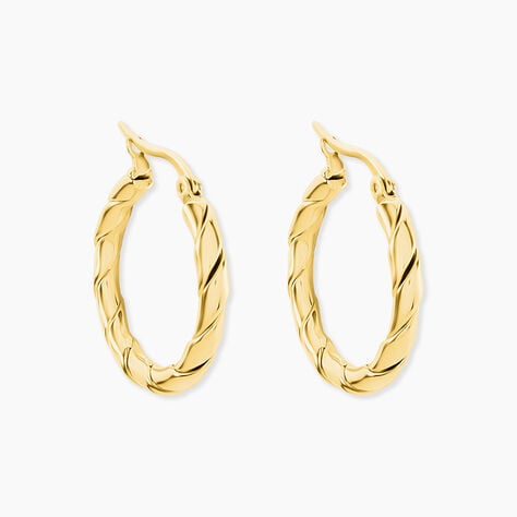Cr&eacute;oles Gord Acier Jaune - Boucles d'oreilles cr&eacute;oles Femme | Histoire d&rsquo;Or