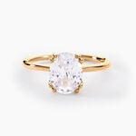 Bague Solitaire Plaqu&eacute; Or Liber Oxyde De Zirconium - Bagues solitaires Femme | Histoire d&rsquo;Or