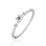 Bague Solitaire Nina Or Blanc Diamant - Bagues solitaires Femme | Histoire d&rsquo;Or