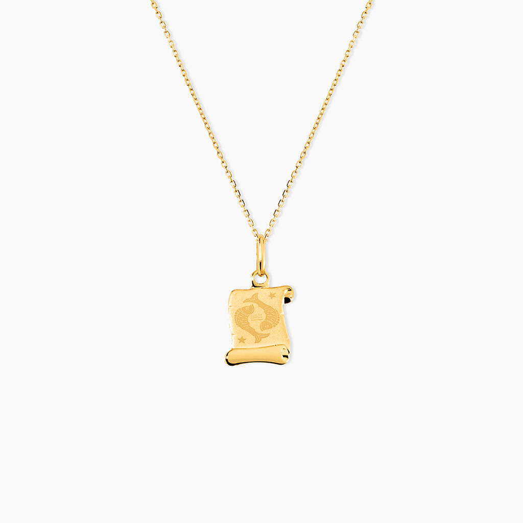 Pendentif Lamie Zodiaque Parchemin Or Jaune - Pendentifs Zodiaque Famille | Histoire d&rsquo;Or