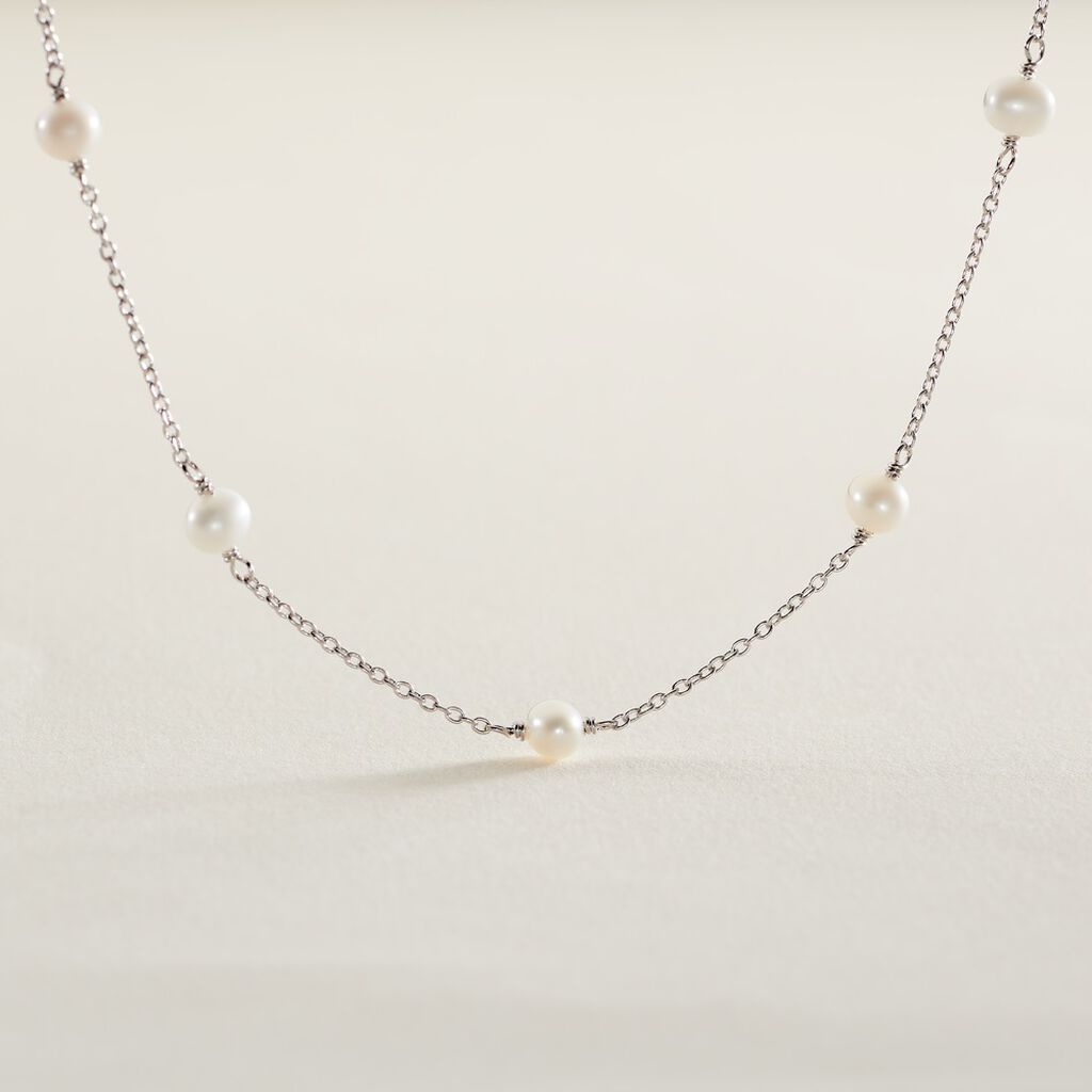 Collier Tanis Argent Perle De Culture - Colliers fantaisie Femme | Histoire d&rsquo;Or