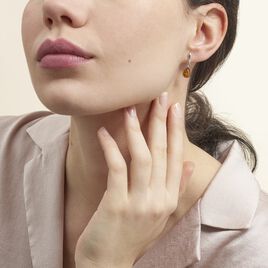 Boucles D'oreilles Argent Blanc Ilena Ambre - Boucles d'oreilles fantaisie Femme | Histoire d’Or