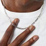 Cha&icirc;ne Vivian Maille Alternee 1/3 Argent Blanc - Chaines Homme | Histoire d&rsquo;Or