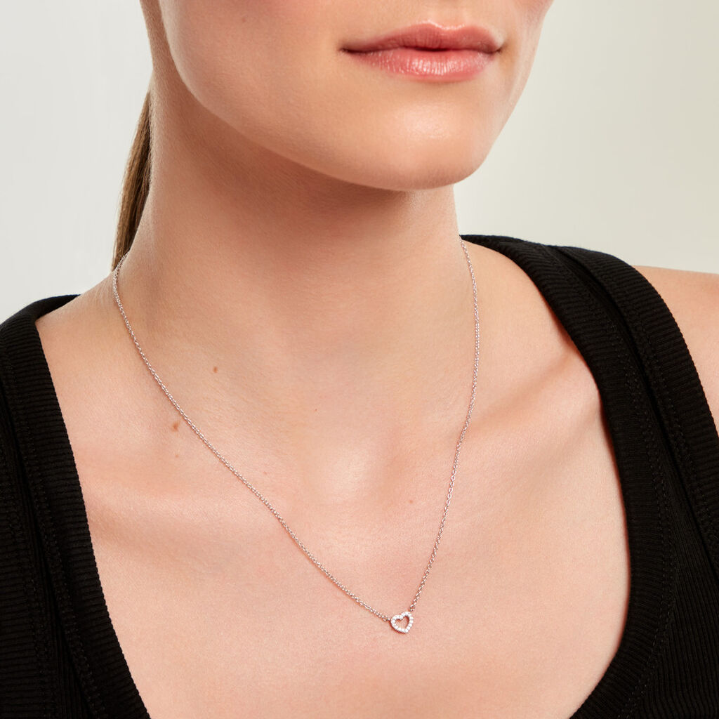 Collier Phanie Argent Blanc Oxyde De Zirconium - F&ecirc;te des m&egrave;res Femme | Histoire d&rsquo;Or