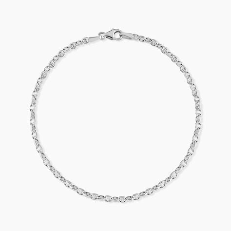 Bracelet Capucin Or Blanc Maille Marine Plate - Bracelets cha&icirc;ne Femme | Histoire d&rsquo;Or