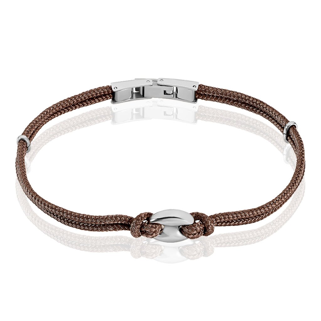 Bracelet Fabrice Acier Blanc - Bracelets cordon Homme | Histoire d’Or