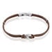 Bracelet Fabrice Acier Blanc - Bracelets cordon Homme | Histoire d’Or