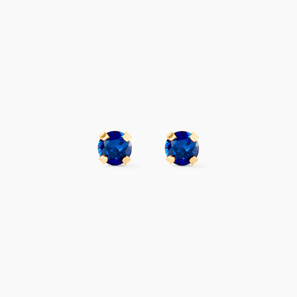 Boucles D'oreilles Puces Or Jaune Oxyde De Zirconium - Clous d'oreilles Femme | Histoire d’Or