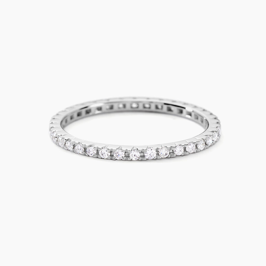 Alliance Pristina Tour Complet Or Blanc Diamant -  Femme | Histoire d’Or