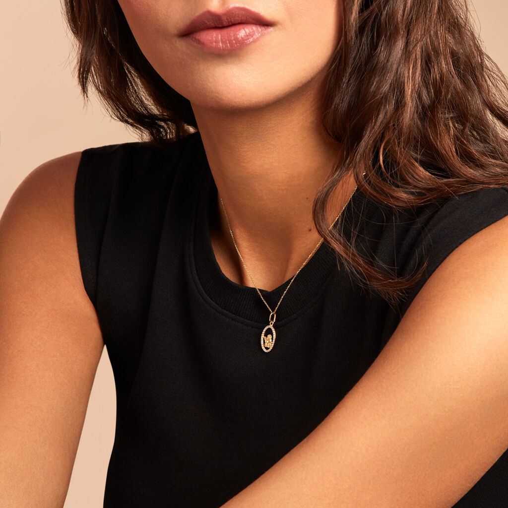 Pendentif Engin Or Jaune Oxyde De Zirconium - Pendentifs Communion Femme | Histoire d’Or