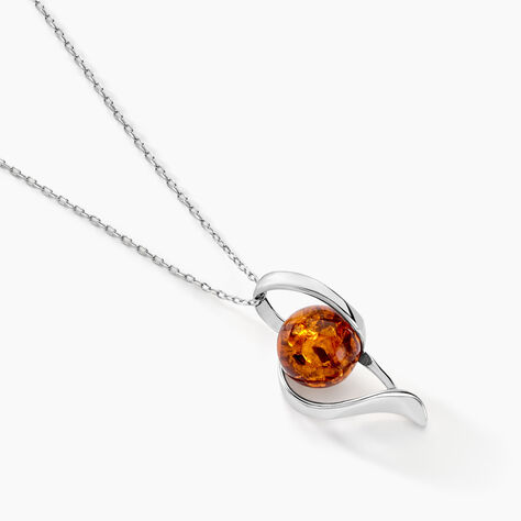 Collier Hilarionne Argent Blanc Ambre - Colliers fantaisie Femme | Histoire d’Or