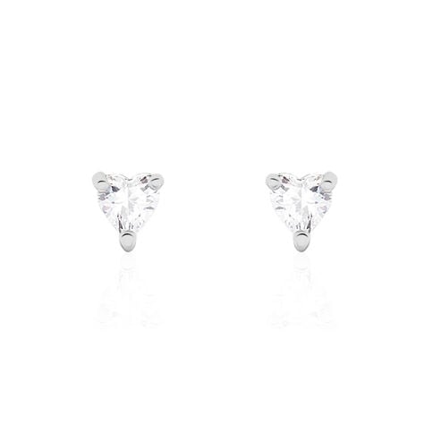 Boucles D'oreilles Puces Breana Argent Blanc Oxyde De Zirconium - Boucles d'oreilles fantaisie Femme | Histoire d’Or