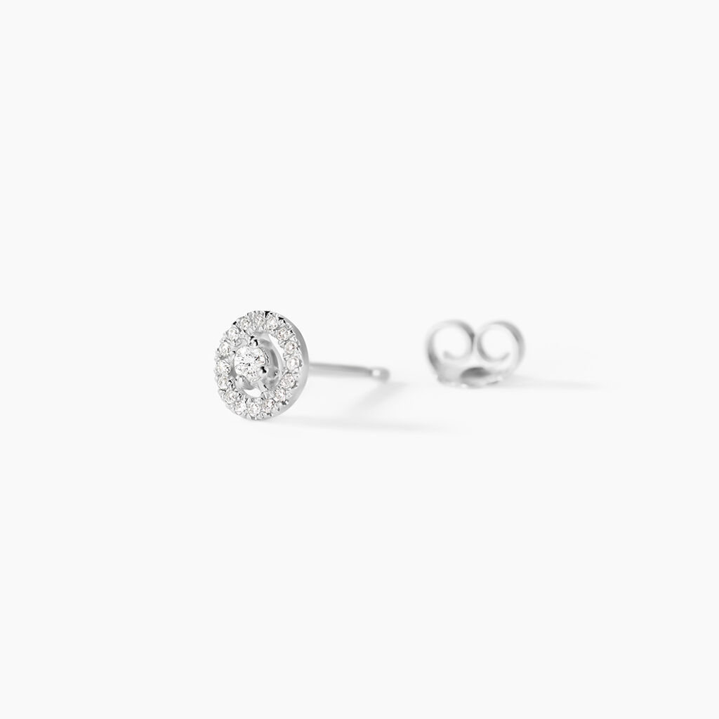 Boucles D'oreilles Puces Domitia Or Blanc Diamant - Clous d'oreilles Femme | Histoire d&rsquo;Or