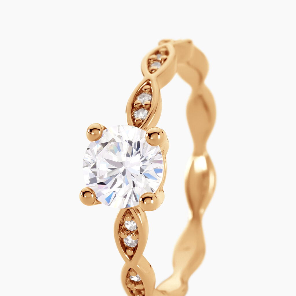 Bague Plaqué Or Kurt Oxydes De Zirconium - Bagues solitaires Femme | Histoire d’Or