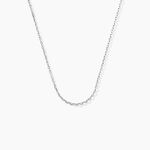 Cha&icirc;ne Igoa Maille For&ccedil;at Diamantee Or Blanc - Chaines Unisex | Histoire d&rsquo;Or