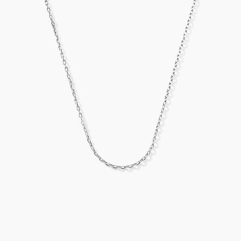 Cha&icirc;ne Igoa Maille For&ccedil;at Diamantee Or Blanc - Chaines Unisex | Histoire d&rsquo;Or