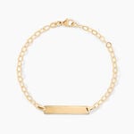 Bracelet Identit&eacute; Gaspardine Maille For&ccedil;at Or Jaune - Bracelets Communion Enfant | Histoire d&rsquo;Or