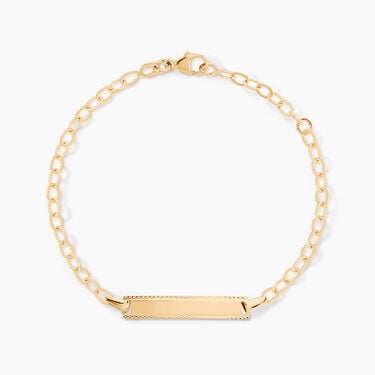 Bracelet Identit&eacute; Gaspardine Maille For&ccedil;at Or Jaune