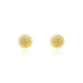 Boucles D'oreilles Puces Fidelia Boule Sablee Or Jaune - Clous d'oreilles Femme | Histoire d’Or