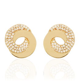 Boucles D'oreilles Puces Caitriona Plaqué Or Jaune Oxyde De Zirconium - Boucles d'oreilles fantaisie Femme | Histoire d’Or