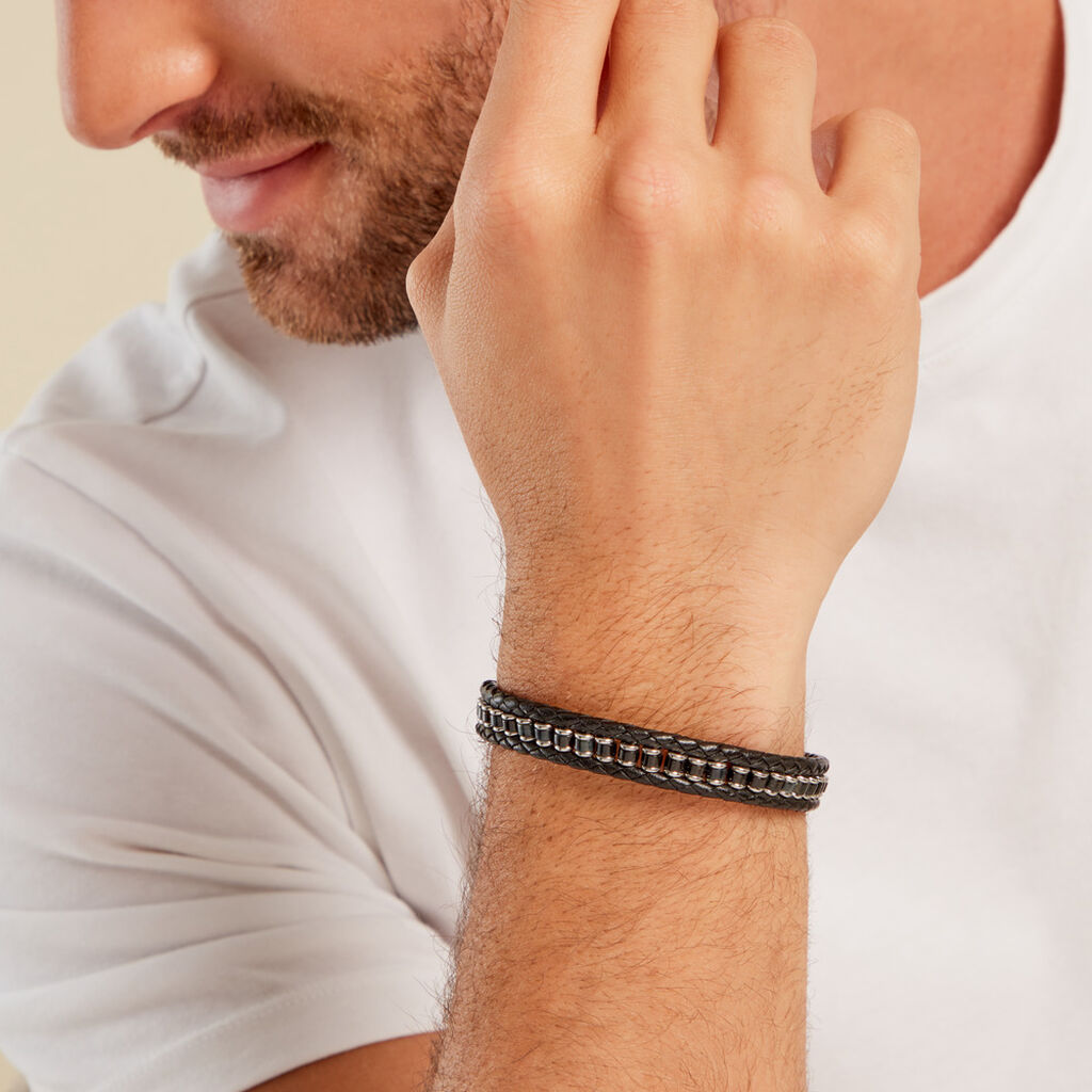 Bracelet Alassio Acier Blanc Oeil De Tigre - Bracelets Homme | Histoire d’Or