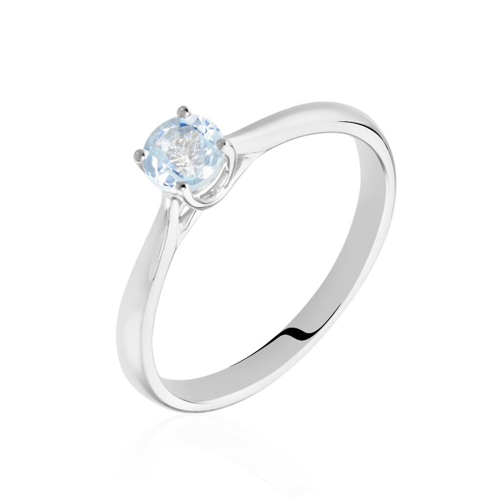 Bague Solitaire Fiona Or Blanc Topaze - Bagues solitaires Femme | Histoire d’Or