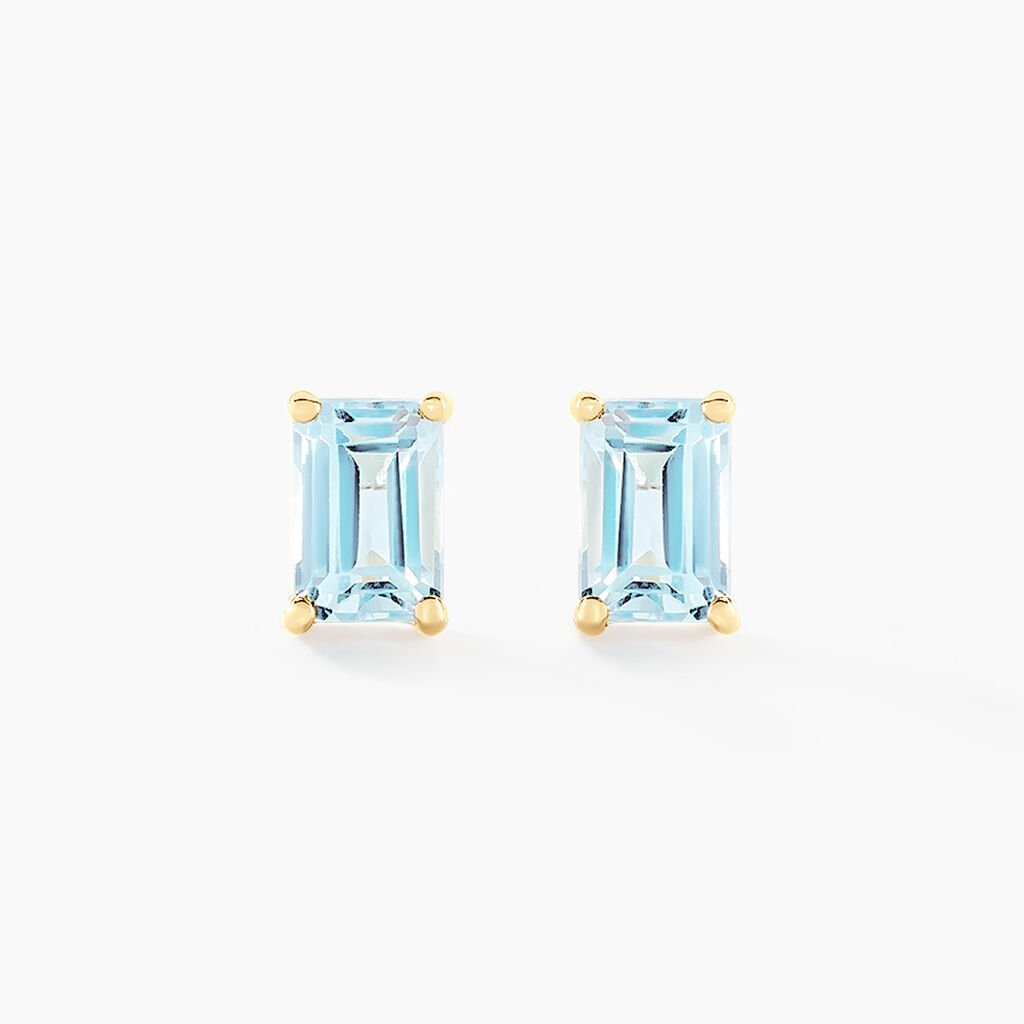 Boucles D'oreilles Puces Emilian Or Jaune Topaze - Clous d'oreilles Femme | Histoire d&rsquo;Or