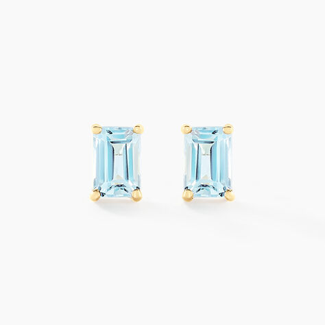 Boucles D'oreilles Puces Emilian Or Jaune Topaze - Clous d'oreilles Femme | Histoire d&rsquo;Or