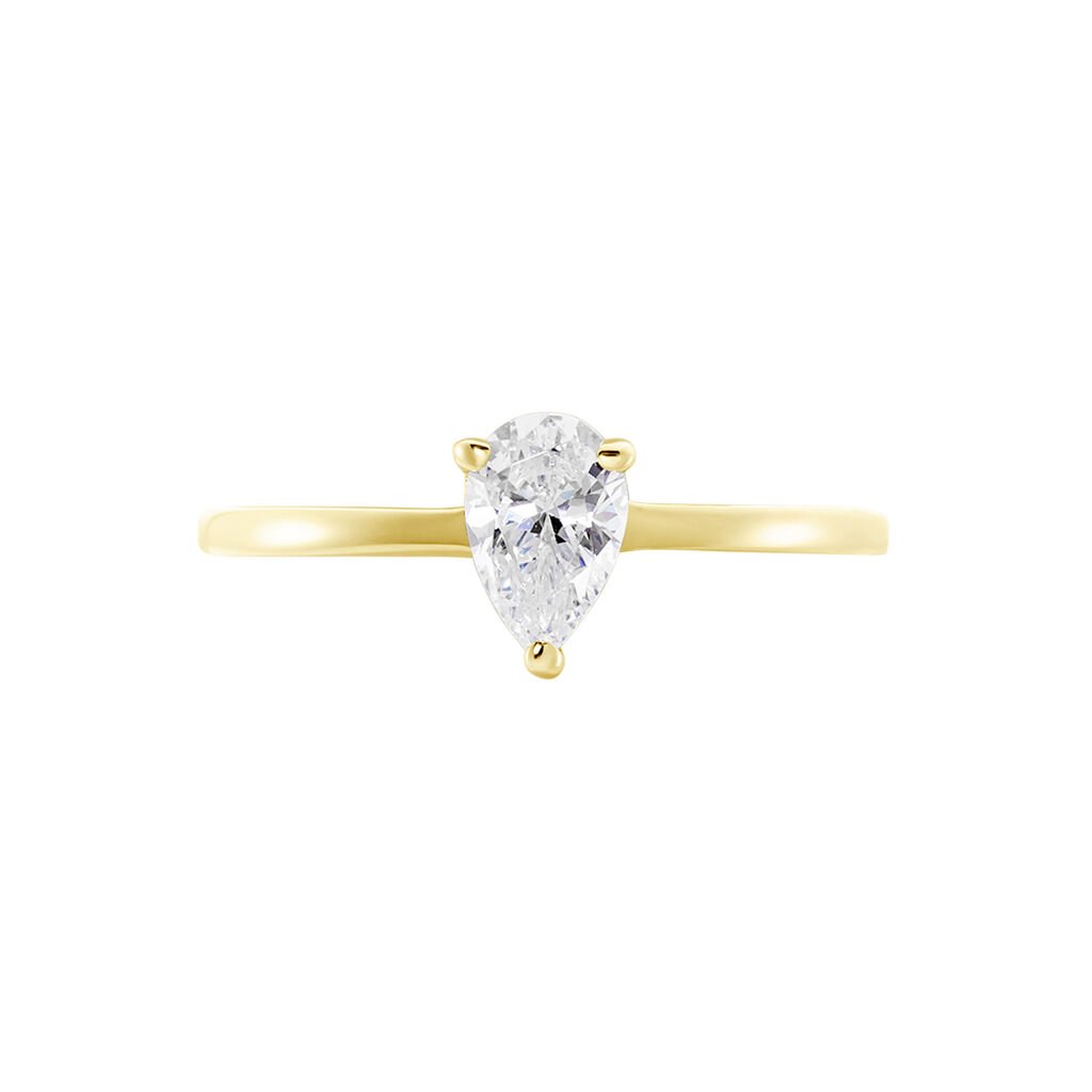 Bague Or Jaune Solitaire Harrietta Oxyde De Zirconium - Bagues solitaires Femme | Histoire d&rsquo;Or