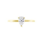 Bague Or Jaune Solitaire Harrietta Oxyde De Zirconium - Bagues solitaires Femme | Histoire d&rsquo;Or
