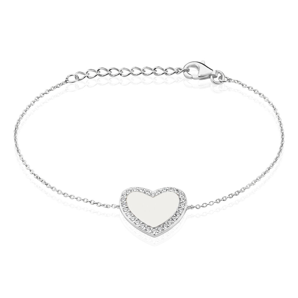 Bracelet Corazon Argent Blanc Oxyde De Zirconium - Bracelets Femme | Histoire d’Or