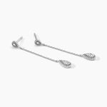 Boucles D'oreilles Pendantes Mariona Or Blanc Diamant - Boucles d'oreilles pendantes Femme | Histoire d&rsquo;Or