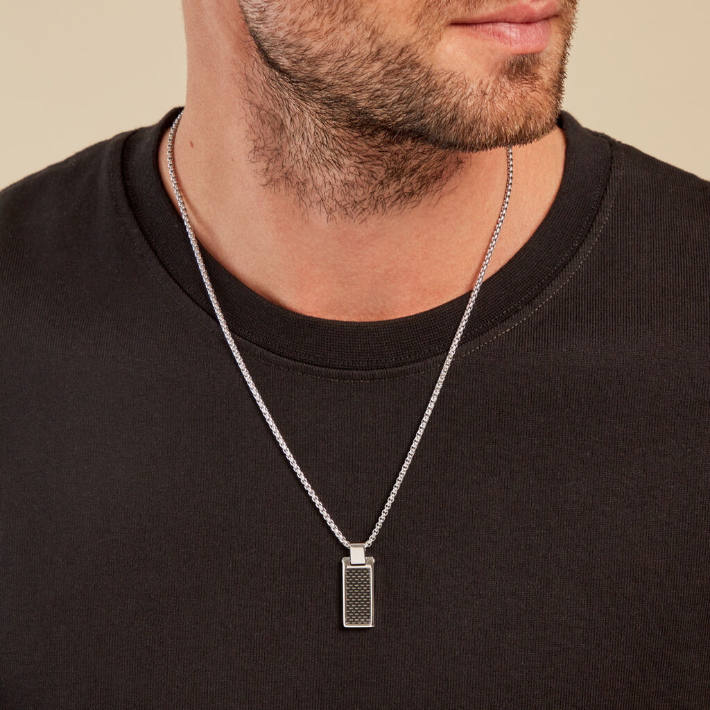 Collier Tornio Acier Blanc - Colliers fantaisie Homme | Histoire d’Or