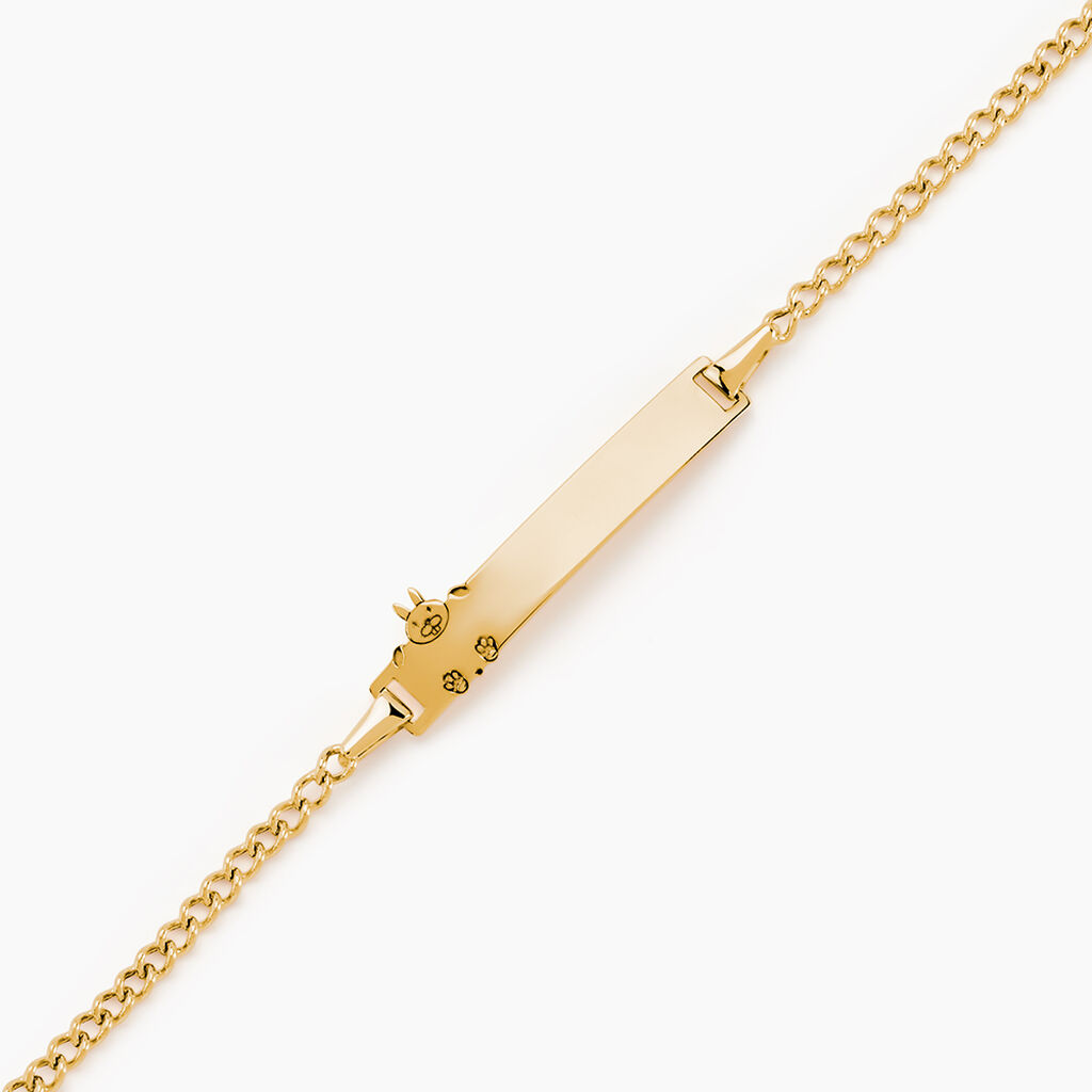 Bracelet Identit&eacute; Etheline Maille Gourmette Or Jaune - Bracelets Communion Enfant | Histoire d&rsquo;Or
