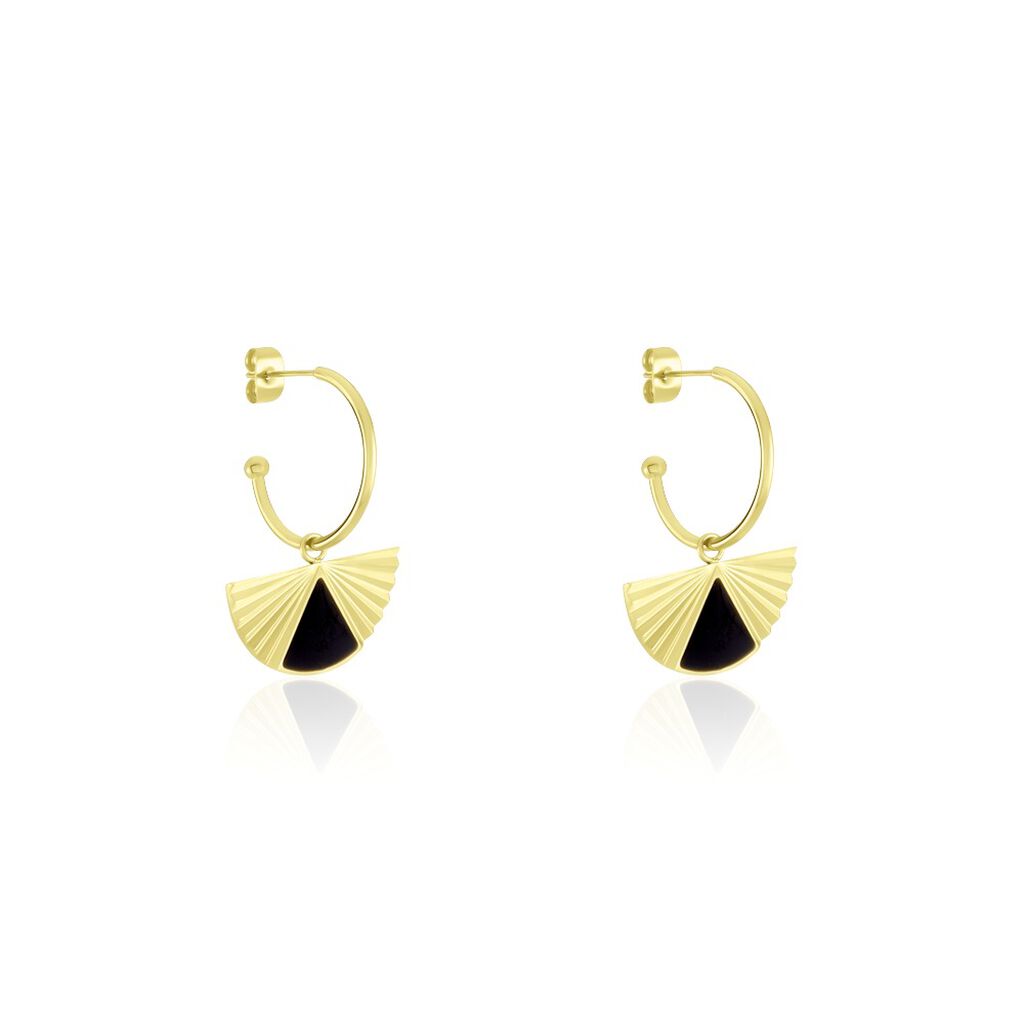 Créoles Acier Dore Sunshine - Boucles d'oreilles créoles Femme | Histoire d’Or