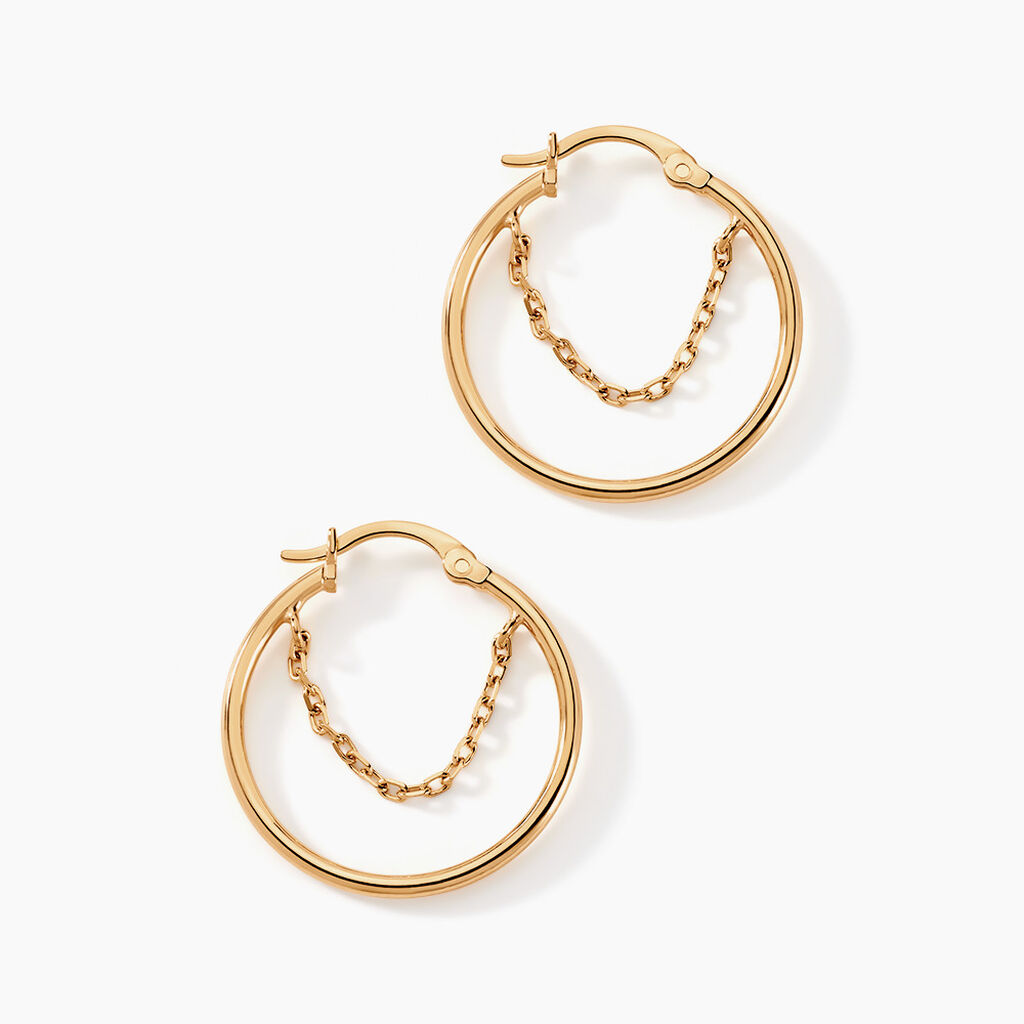 Créoles Omnia Plaqué Or Doré - Boucles d'oreilles créoles Femme | Histoire d’Or